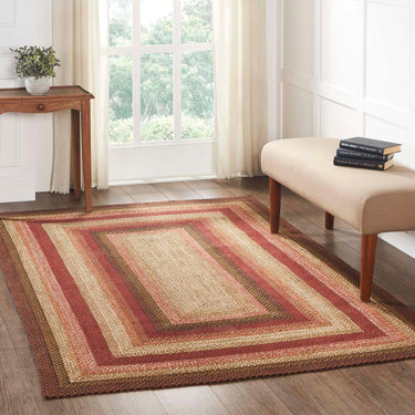 Ginger Spice Jute Braided Rug Rect with Rug Pad 5'x8' VHC Brands - The Fox Decor